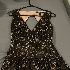 BCBGMaxAzria Black Embellished Cut Out Dress